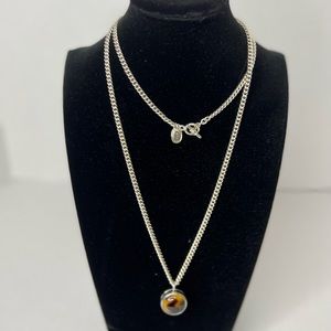 Ralph Lauren tortoise and silver necklace with locket